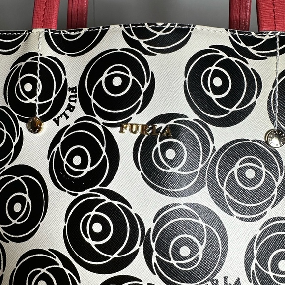 Furla Leather Tote Bag Floral Print - Picture 5 of 7